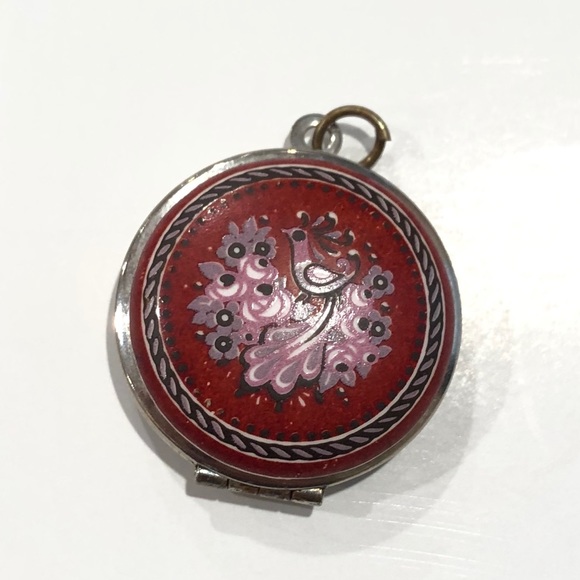Michaela Frey Vintage Enamel Locket Pendant - Picture 1 of 6